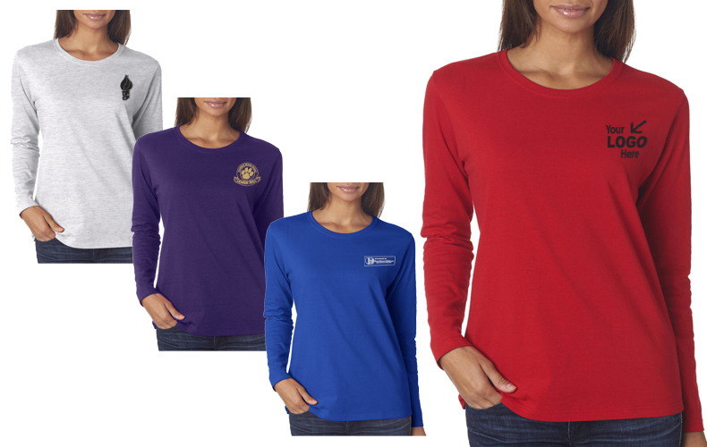 100% Cotton Ladie's Knit Long Sleeve Tee Shirt 100% Cotton Ladie's Knit Long Sleeve Tee Shirt